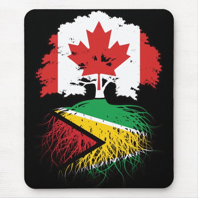 Guyana Guyanese Canadian Canada Tree Roots Flag Mouse Pad (Front)