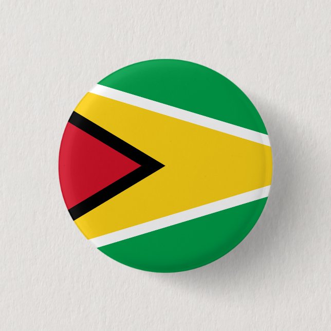 Guyana (Guyanese) Flag 3 Cm Round Badge (Front)