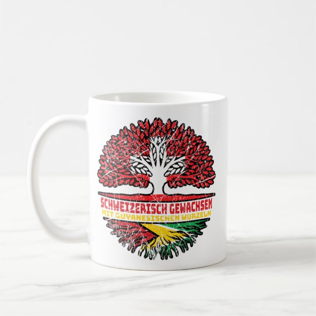 Guyana Guyanisch Schweizer Schweiz Baum Wurzel Coffee Mug (Left)