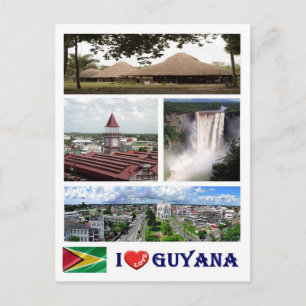 Guyana -  I Love - Postcard