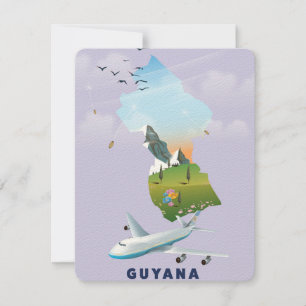 Guyana illustrated map poster