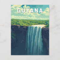 Guyana Illustration Travel Art Vintage