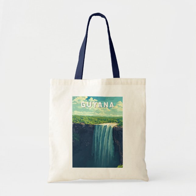 Guyana Illustration Travel Art Vintage Tote Bag (Front)