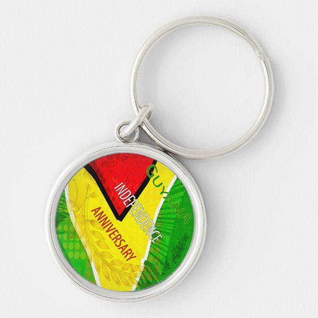 Guyana Independence Anniversary  Key Ring (Front)
