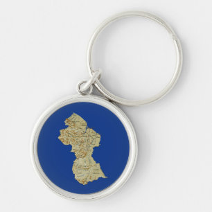 Guyana Map Keychain