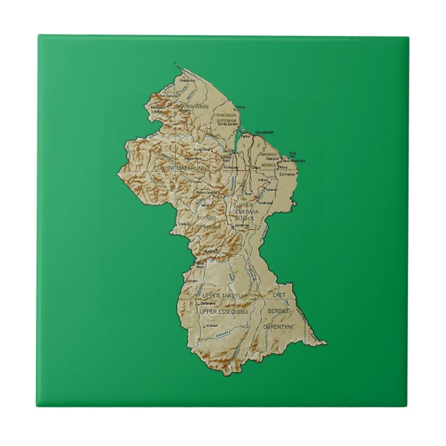 Guyana Map Tile (Front)