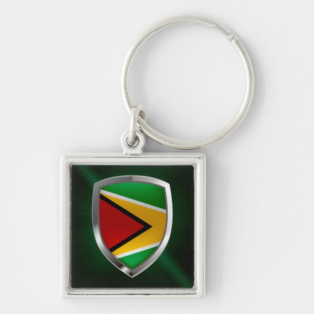 Guyana Mettalic Emblem Key Ring (Front)