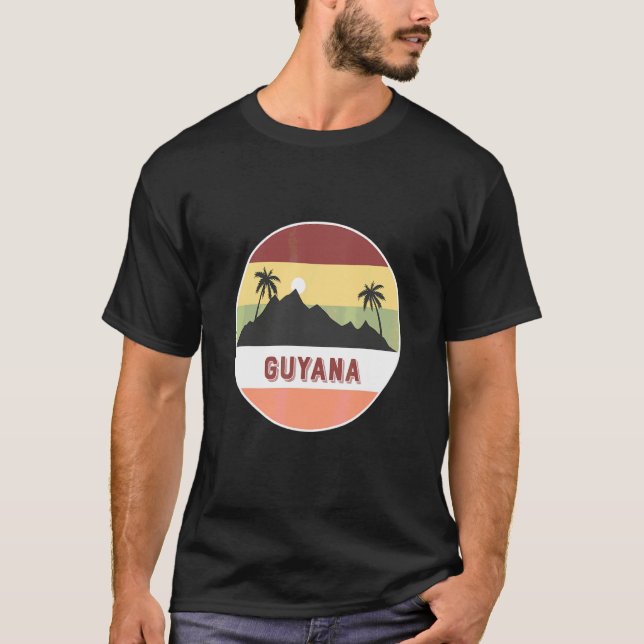 Guyana Mountain And Palms T-Shirt (Front)