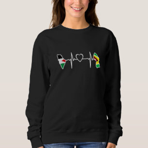 Guyana Palestine Flag Guyanese Palestinian Heartbe Sweatshirt