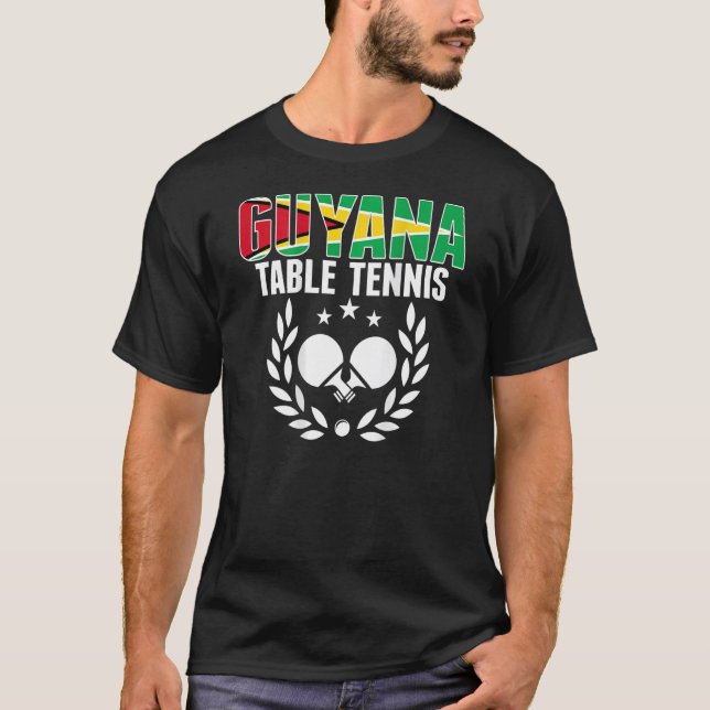 Guyana Ping Pong   Guyanese Table Tennis Team Supp T-Shirt (Front)