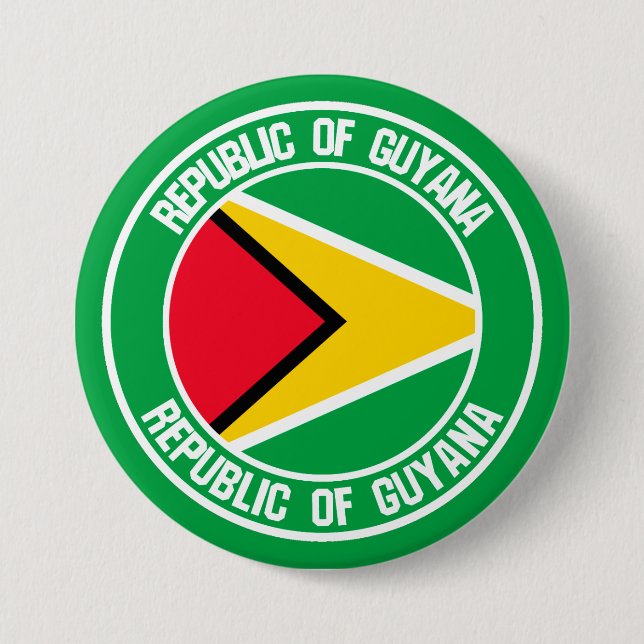 Guyana Round Emblem 7.5 Cm Round Badge (Front)
