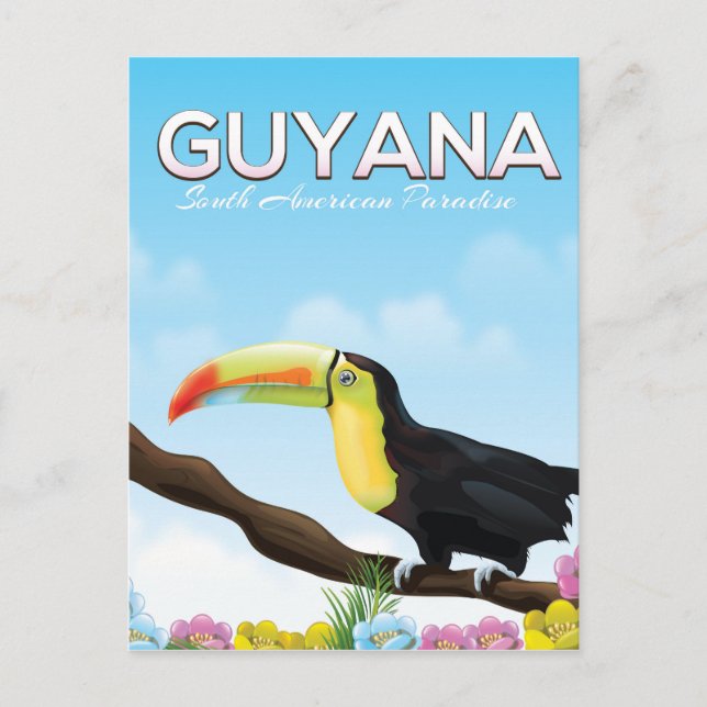 Guyana South american paradise travel poster Postcard (Front)