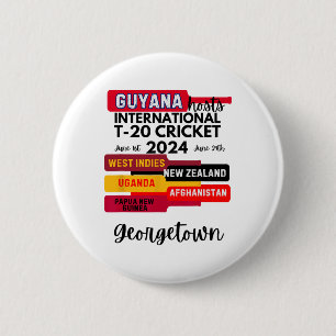 Guyana T-20 International Cricket 6 Cm Round Badge