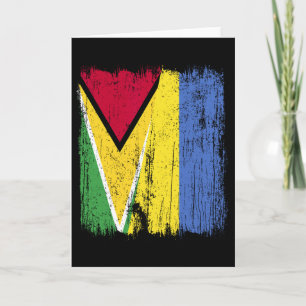 Guyana Ukraine Half Flag Guyanese Ukrainian Herita Card