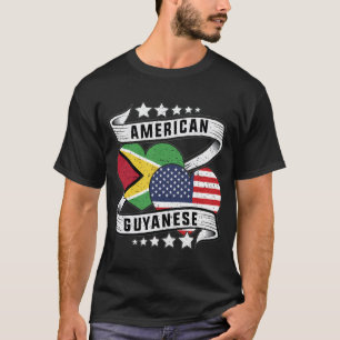 Guyana USA Flag Half Guyanese Half American T-Shirt