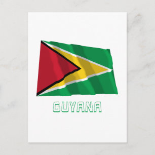Guyana Waving Flag with Name Postcard
