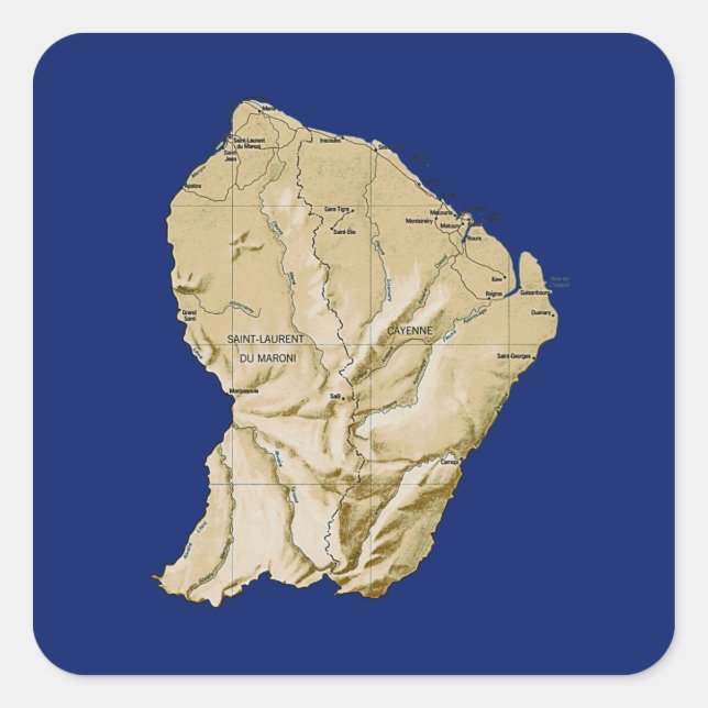 Guyane Map Sticker (Front)