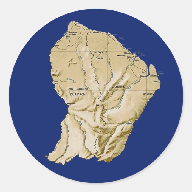 Guyane Map Sticker (Front)