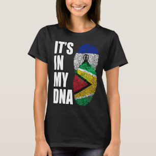 Guyanese And Basotho Mix DNA Heritage Flag T-Shirt