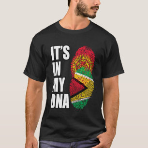 Guyanese And Kyrgyzstani Mix DNA Heritage Flag T-Shirt