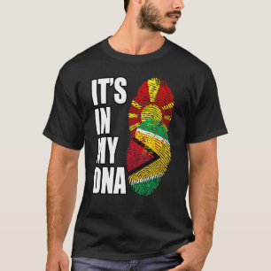 Guyanese And Macedonian Mix DNA Heritage Flag T-Shirt