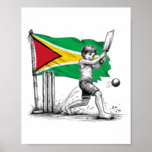Guyanese Boy Playing Cricket1 Poster