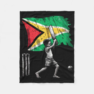 Guyanese Boy Playing Cricket Fleece Blanket