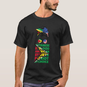 Guyanese By Blood Amfrican By Birth Guyana Guyanes T-Shirt