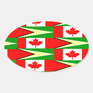 guyanese canadian oval sticker