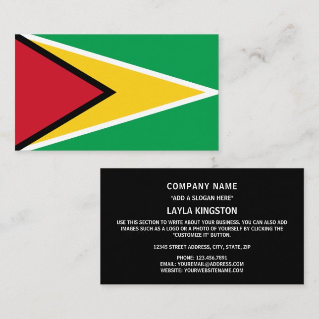 Guyanese Flag, Flag of Guyana Business Card (Front/Back)