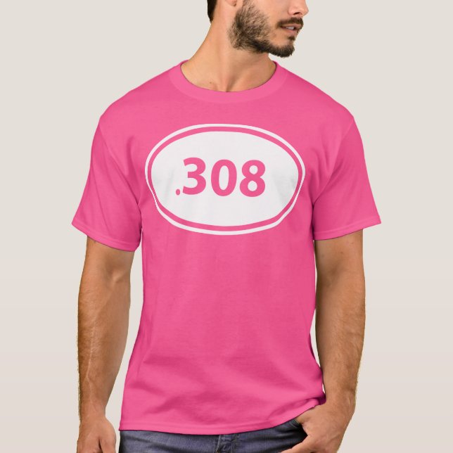 Guys 308 Hunting Rifle Round Calibre Gun Owner T-Shirt (Front)