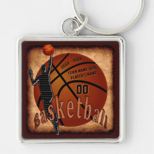 Guys Cool Techno vs Vintage Basketball Keychains