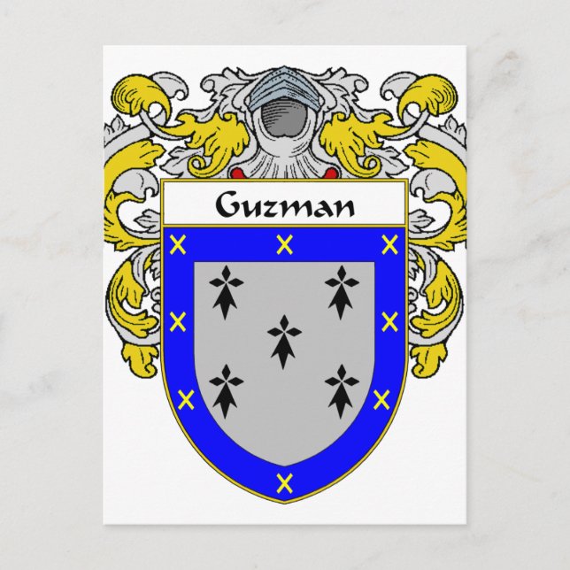 Guzman Coat of Arms (Mantled) Postcard (Front)