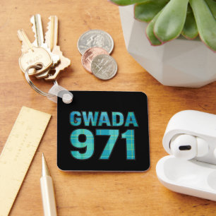 GWADA 971 Madras Caribbean Pride of Guadeloupe Key Ring