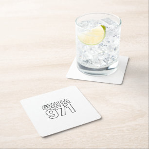 GWADA 971 Pride Guadeloupe Urban Style Square Paper Coaster