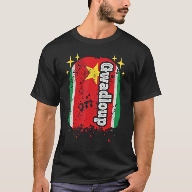 Gwadloup 971 Guadeloupe Gwada Flag  Idea T-Shirt (Front)