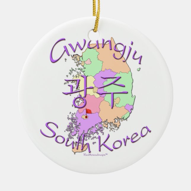Gwangju South Korea Ceramic Tree Decoration (Front)