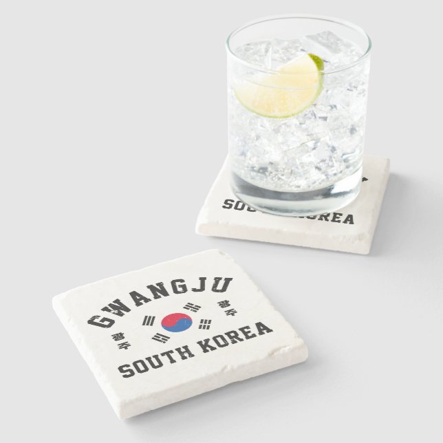 Gwangju South Korea  Stone Coaster (Side)