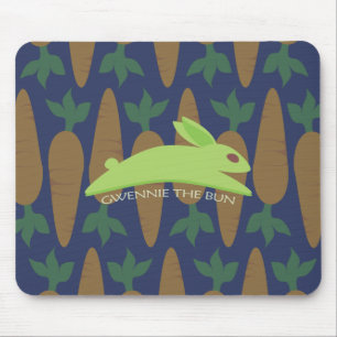 Gwennie The Bun Carrot Night Mouse Pad