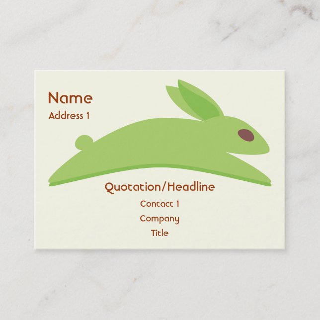 Gwennie The Bun: Gwen With Carrots Business Card (Front)