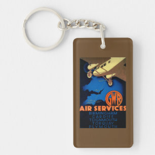 GWR Air Services Vintage PosterEurope Key Ring