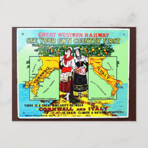 GWR see your own country first advert Postcard