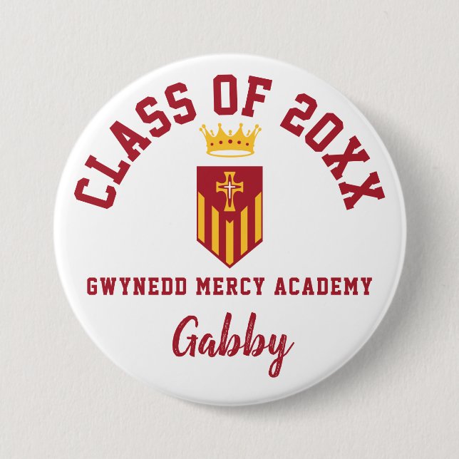 Gwynedd Mercy Academy Button Logo Custom Sports (Front)