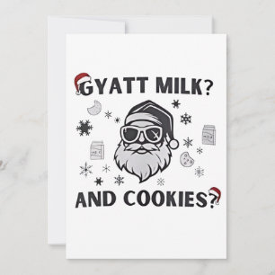 Gyatt Milk and Cookies Funny Santa Gen Alpha Invitation
