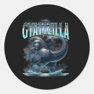 Gyattzilla Meme Zilla Kaiju Rizz Brainrot Skibidi  Classic Round Sticker