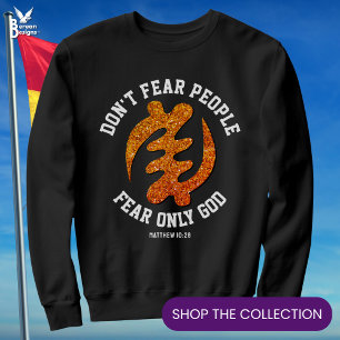 Gye Nyame Adinkra FEAR ONLY GOD Christian Glitter Sweatshirt