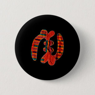 Gye Nyame - African Kente Cloth Symbol Ghana 6 Cm Round Badge