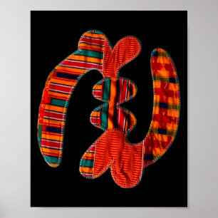 Gye Nyame - African Kente Cloth Symbol Ghana Poster