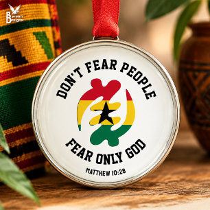 Gye Nyame FEAR ONLY GOD Christian Ghana Metal Tree Decoration