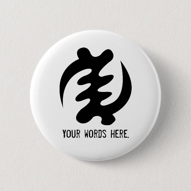 Gye Nyame | God is Supreme Adinkra Symbol 6 Cm Round Badge (Front)